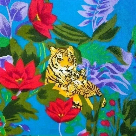 VTG Handmade ‘Barbados’ Tropical Shirt Floral with Tigers Size XL - Picture 7 of 7